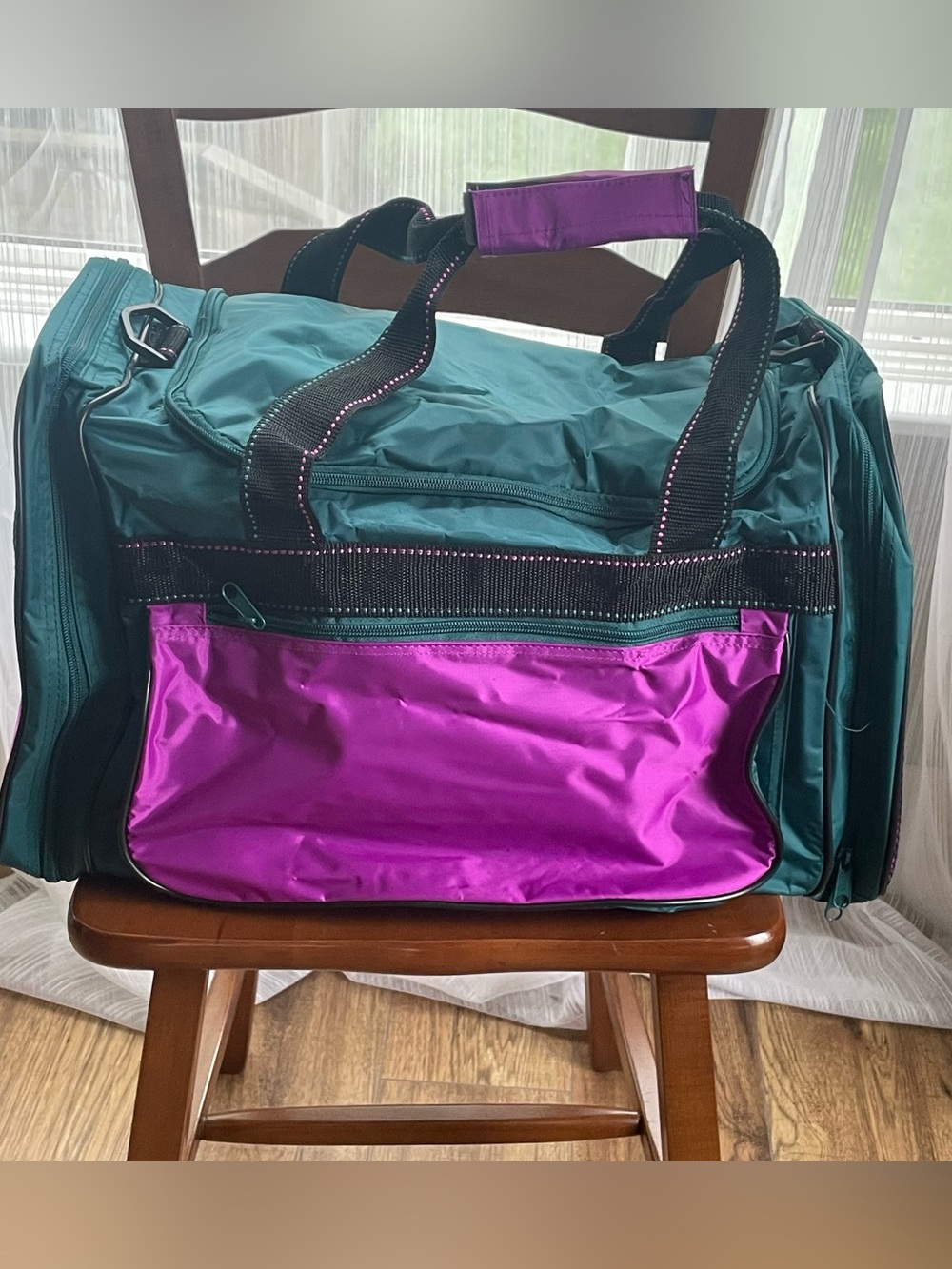 Teal and Fuchsia Women's Travel Tote Bag